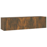 TV Wall Cabinet Smoked Oak 120x30x30 cm Engineered Wood 815099