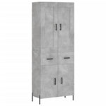 Highboard Concrete Grey 69.5x34x180 cm Engineered Wood 3199885