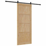 Sliding Door Brown 86 x 211 cm Solid Pine Wood 3333316