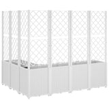 Garden Planter with Trellis White 160x120x140 cm PP 367879