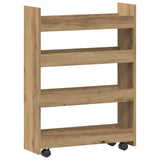 Narrow Storage Trolley 4 Tier Artisian Oak Engineered Wood 855267