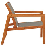 Garden Chair Grey, Natural Solid eucalyptus wood, Textilene 48697