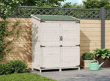 Garden Shed with Roof White 106.5 x 56 x 176 cm Solid Fir Wood 42033449