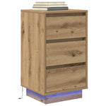 ZNTS Bedside Cabinet with LED Lights Artisan Oak 38x34x65 cm 861309