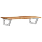 Basin Shelf Wall Mounted Steel and Solid Wood Acacia 3302723