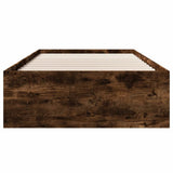 Bed Frame without Mattress Smoked Oak 90x190 cm Single Engineered Wood 3295706