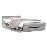 Bed Frame with Drawer without Mattress Grey Sonoma 90x190 cm Single 3280788