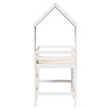 ZNTS Loft Bed with Ladder and Roof without Mattress White 90x200 cm 3282025