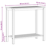 Garden Console Table with Storage Light Acacia 80 x 35 x 75 cm 42026789