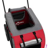 Pet Bike Trailer Red and Grey Oxford Fabric and Iron 93901