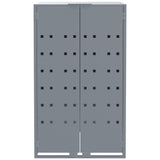 Wheelie Bin Storage for 3 Bins Grey 207x79x117 cm Steel 3279988