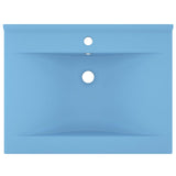 Luxury Basin with Faucet Hole Matt Light Blue 60x46 cm Ceramic 147022