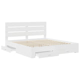 Bed Frame with Drawer White 200 x 200 cm Engineered Wood 3411938
