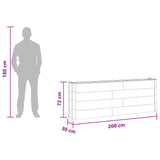 Garden Raised Bed Grey 200 x 30 x 72 cm WPC and Aluminium 42039023