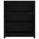 Book Cabinet Black 80x35x97 cm Solid Wood Pine 821683
