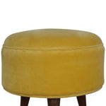 Mustard Velvet Nordic Footstool IN823