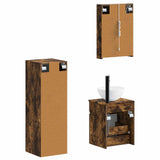 Bathroom Furniture Set 4 pcs Smoked Oak 3407475