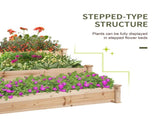 470L Raised Garden Bed, 3-Tier Planter Kit, Elevated Wooden Planters for Garden, Yard & Patio, x T3398P314695