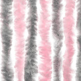 Fly Curtain Silver Grey and Pink 90x200 cm Chenille 377362