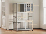 Wooden Catio Cat Outdoor Enclosure, Cat Cage with Waterproof Roof, Platforms, for Multiple Cats, T3398P552690
