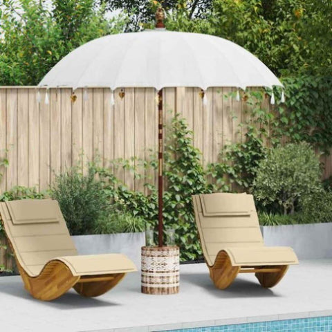 Balinese Parasol Cream 210-220 cm Cotton, solid wood 3356883