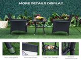 3 Pieces Rattan Bistro Set, Wicker Garden Furniture Set with 2-Tier Coffee Table and Chairs, T3398P314226
