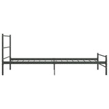 284685 Bed Frame without Mattress Grey Metal 100x200 cm