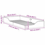 Bed Frame Brown 90 x 210 cm Solid Pine Wood 873403