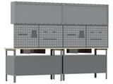 Work Bench Set 8 pcs Black and Grey Powder-Coated Steel 3321494