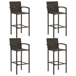 5 Piece Outdoor Bar Set with Armrest Poly Rattan Brown 3064810