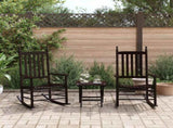 Rocking Chairs with Curved Seats 2 pcs Brown Solid Wood Poplar 3281587