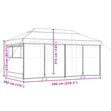 Foldable Party Tent Pop-Up with 4 Sidewalls Black 4004958