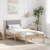 Bed Frame with Upholstered Headboard Light Grey 80 x 200 cm 878289