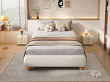 Upholstered bed, 4ft6 double bed 135190cm, Sturdy bed slats, Comfortable soft bed, Boucle N604P390167W