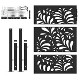 Garden Gate Black 100x125 cm Steel Wave Design 4100970
