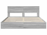Storage Bed Grey Sonoma 135 x 190 cm Engineered Wood 3410810