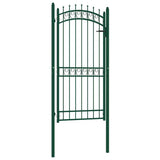 Fence Gate EMMEN with Spikes Steel 103x147 cm Green 146377