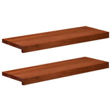 Window Sills 2 pcs Brown 80x 25 x 2 cm Solid Beech Wood 42048264