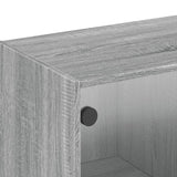 Wall Cabinet with Glass Doors Grey Sonoma 102x37x35 cm 836516