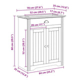 Bathroom Sink Cabinet BODO White 70x35x80 cm 4016863