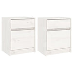 ZNTS Bedside Cabinets 2 pcs White 40x31x50 cm Solid Pinewood 808126