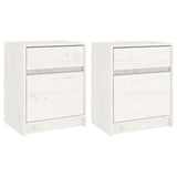 ZNTS Bedside Cabinets 2 pcs White 40x31x50 cm Solid Pinewood 808126