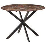 Dining Table 110x78 cm Solid Wood Reclaimed and Steel 338455