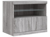 Sideboard with LED Lights Grey Sonoma 142.5x37x67 cm 3209070