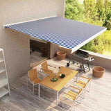 Manual Cassette Awning 400x300 cm Blue and White 3052674