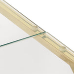 ZNTS Coffee Table Gold Stainless Steel and Tempered Glass 349954