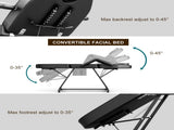 Salon Beauty Bed and Hydraulic Stool, Adjustable 3-Section Massage Table w/Detachable Head Cushions, 29353600