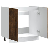 Sink Base Cabinet Kalmar Smoked Oak 80x46x81.5 cm Engineered Wood 853452