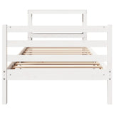 Bed Frame without Mattress White 90x190 cm Single Solid Wood Pine 3305813
