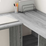 Desk with Shelf Grey Sonoma 142 x 102 x 73 cm Engineered Wood 869295